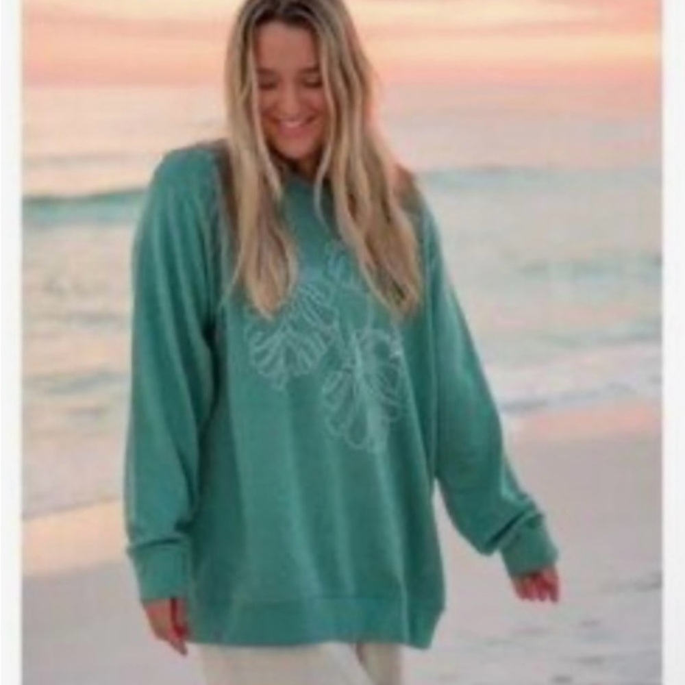 Post Surf Teal Graphic Sweatshirt Size Small